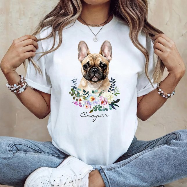 T-shirt Bouledogue français à l'aquarelle (Créateur téléchargé)