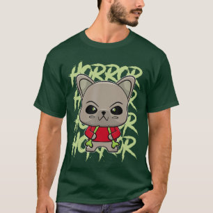 T-shirt Bouledogue Français Anime Chien Horreur Occulte po