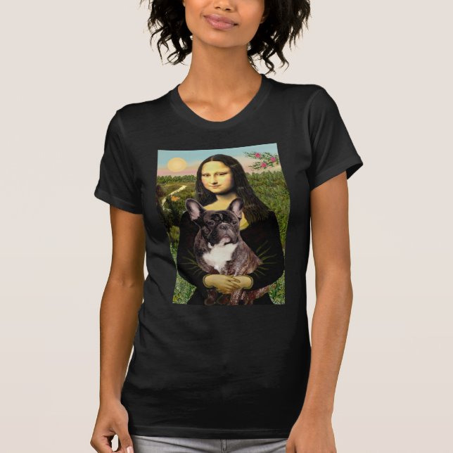 T-shirt Bouledogue Français (br10) - Mona Lisa (Devant)
