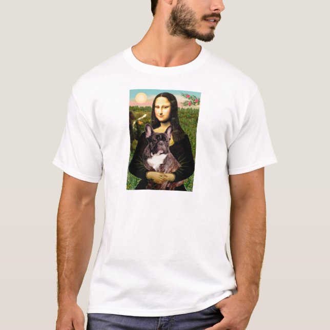 T-shirt Bouledogue Français (br10) - Mona Lisa (Devant)