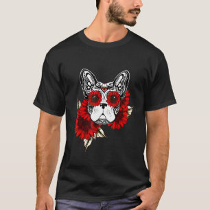 T-shirt Bouledogue français crâne de sucre mexicain Hallow