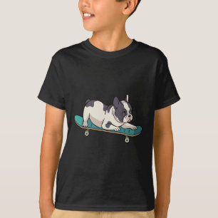 T-shirt Bouledogue français de skateboard Chien de skatebo