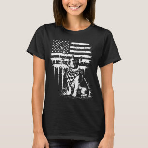 T-shirt Bouledogue français drapeau américain 4 juillet am