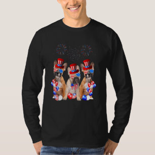 T-shirt Bouledogue Français Drapeau Américain 4 Juillet In