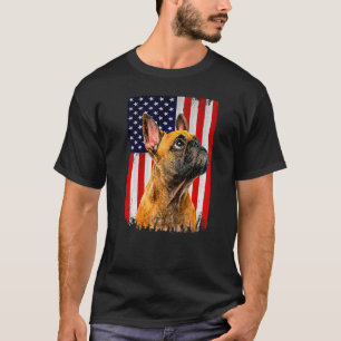 T-shirt Bouledogue Français Drapeau Américain Bouledogue F