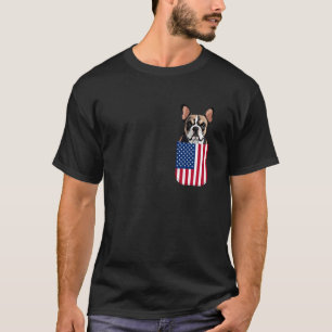 T-shirt Bouledogue Français Drapeau Américain Patriotique