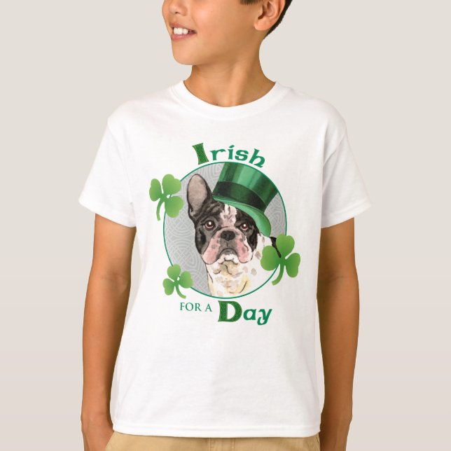 T-shirt Bouledogue français du jour de St Patrick (Devant)
