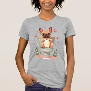 T-shirt Bouledogue français en colère vintage tenant du pa