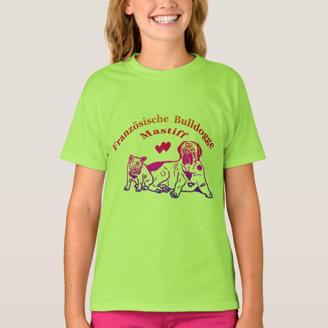 T-shirt Bouledogue français et Mastiff (Devant)
