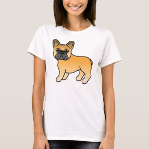 T-shirt Bouledogue Français Fauve Dessin Animé Mignon