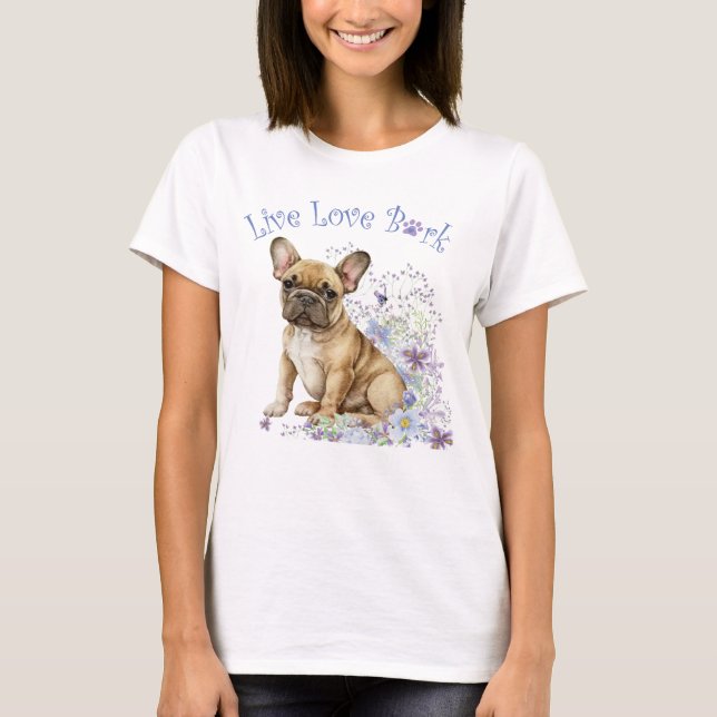 T-shirt Bouledogue français floral (Devant)
