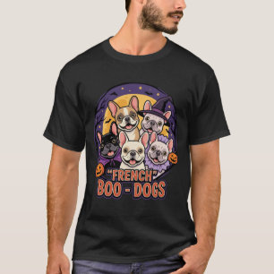 T-shirt Bouledogue français Halloween Boo Chiens Vecteur