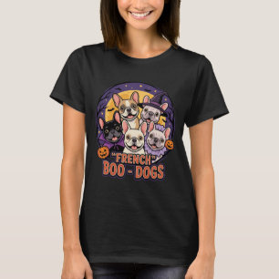 T-shirt Bouledogue français Halloween Boo Dogs Vector