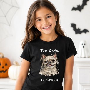 T-shirt Bouledogue français Halloween Fille Maman adorable