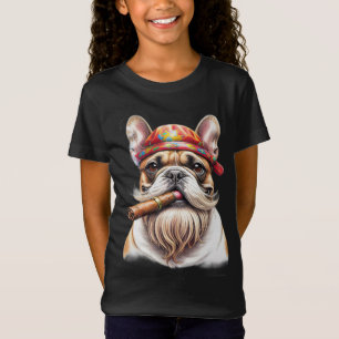 T-Shirt Bouledogue français Hippie