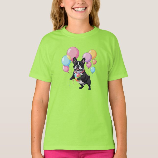 T-shirt Bouledogue français jour heureux  (Devant)