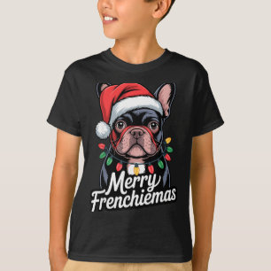 T-shirt Bouledogue Français Joyeux Frenchiemas Chapeau de