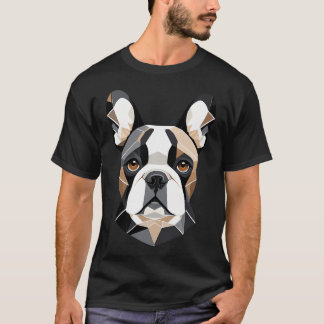 T-shirt Bouledogue Français - Low Poly - Minimaliste