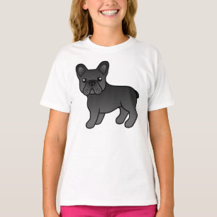 T-shirt Bouledogue Français Noir Chien de Dessin Animé Mig