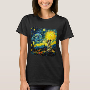 T-shirt Bouledogue français nuit étoilée van gogh maman ch