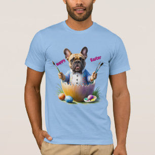 T-shirt Bouledogue français Pâques œuf French Bulldog