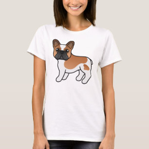 T-shirt Bouledogue français pie rouge mignon chien de dess