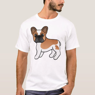 T-shirt Bouledogue français pie rouge mignon chien de dess