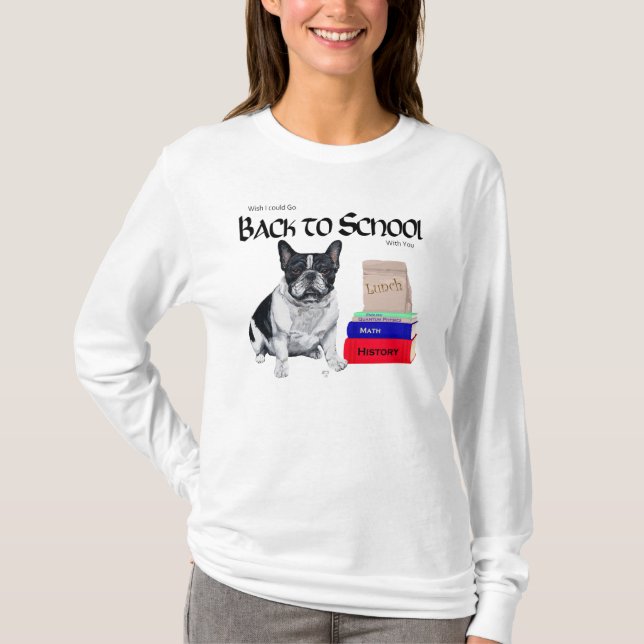 T-shirt Bouledogue Français Retour à l'école (Devant)