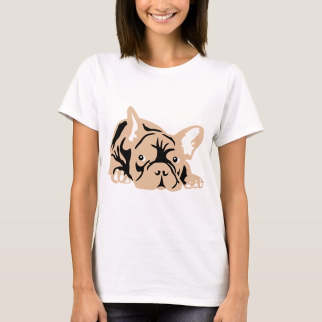 T-shirt Bouledogue Français rose (Devant)