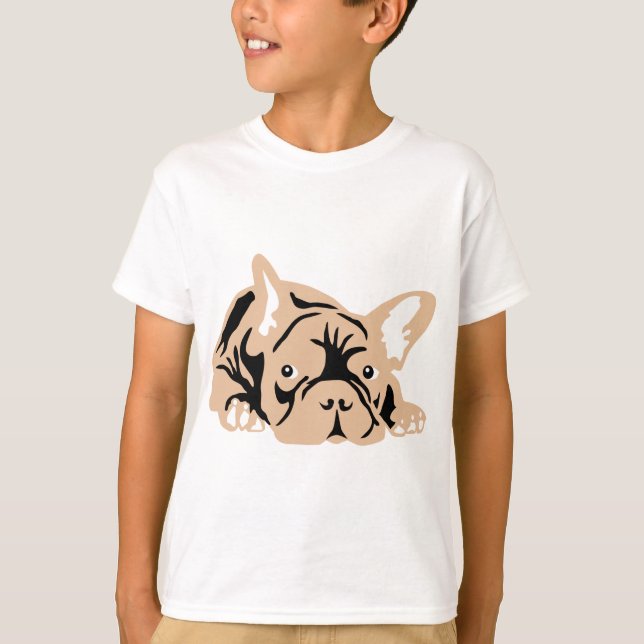 T-shirt Bouledogue Français rose (Devant)