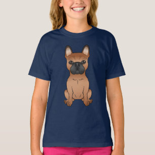 T-shirt Bouledogue français rouge / Frenchie mignon dessin