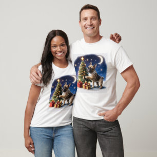 T-shirt Bouledogue français sapin de Noël Bulldog