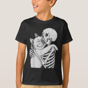 T-shirt Bouledogue Français Squelette Câlin Halloween Amat