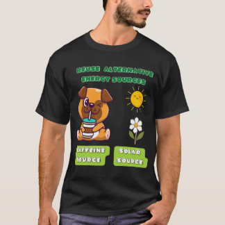 T-shirt Bouledogue nain buvant du café