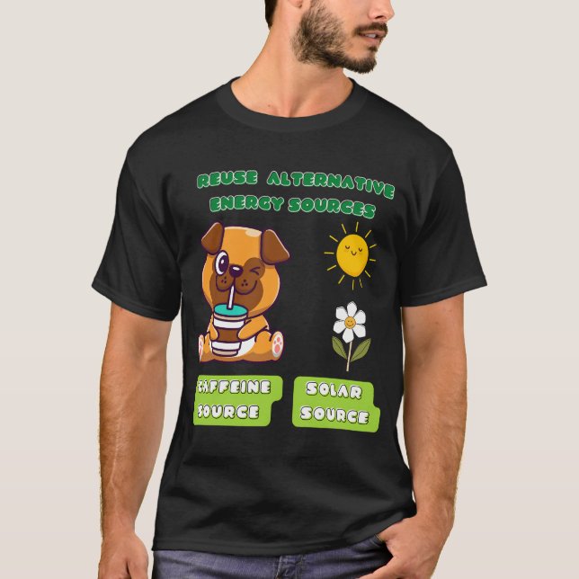 T-shirt Bouledogue nain buvant du café (Devant)