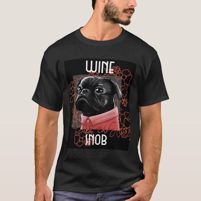 T-shirt Bouledogue Néo-Philtre de Vin (Devant)