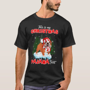 T-shirt Bouledogue portant un chapeau de Père Noël arbre d