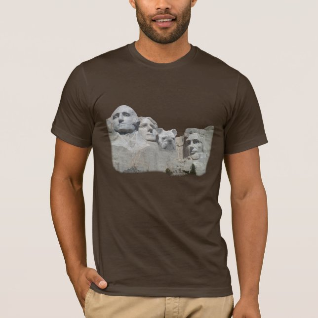 T-shirt Bouledogue sur le mont Rushmore (Devant)