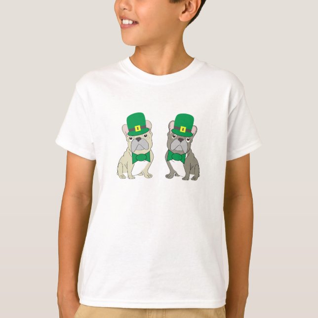 T-shirt Bouledogues français de la Saint-Patrick (Devant)