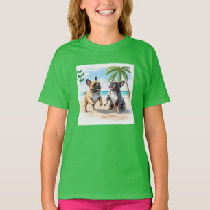 T-shirt Bouledogues français plage Bouledogue français