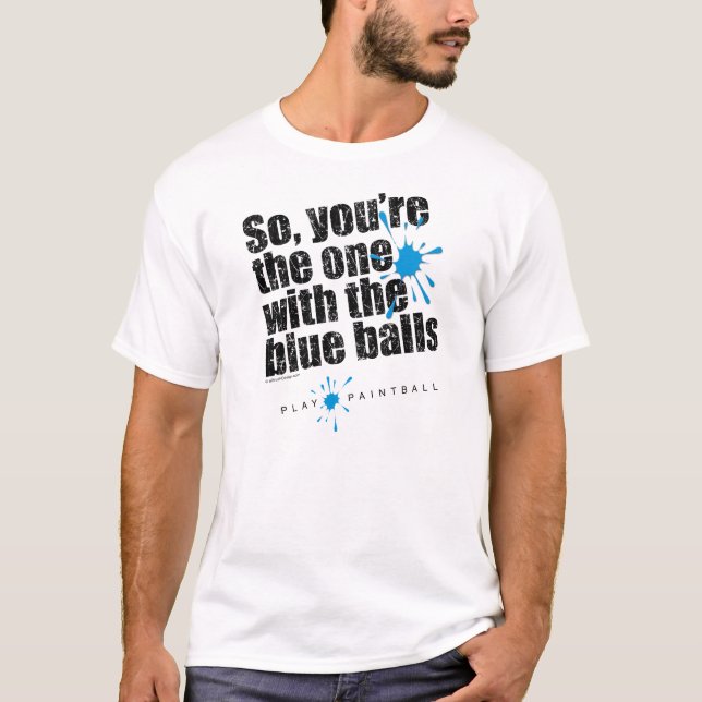 T-shirt Boules de bleu de Paintball (Devant)