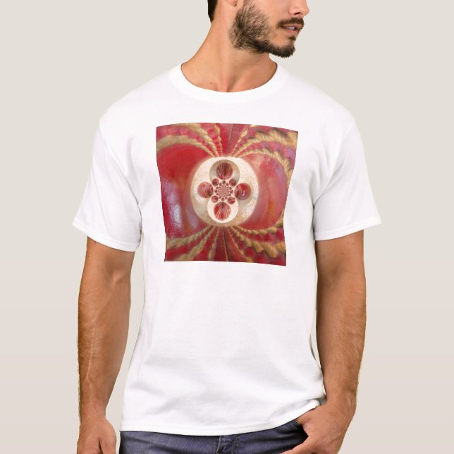 T-shirt Boules de cricket rouge Art Abstrait Design d'impr (Devant)