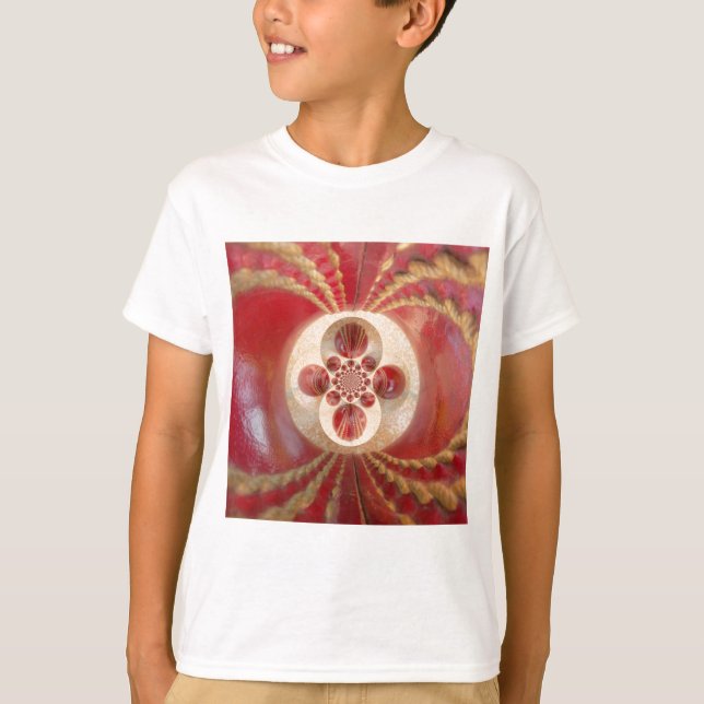 T-shirt Boules de cricket rouge Art Abstrait Design d'impr (Devant)