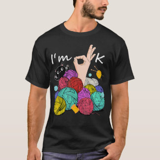 T-shirt Boules de laine Vintage I'M Ok Aiguilles à tricote