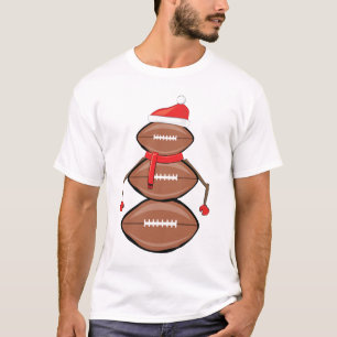 T-shirt Boules de Noël drôles de football Bonhomme de neig