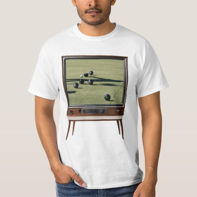 T-shirt Boules De Pelouse Sur Télévision Analogique, (Devant)