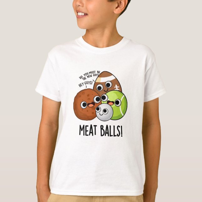 T-shirt Boules de viande amusant jeu de nourriture (Devant)