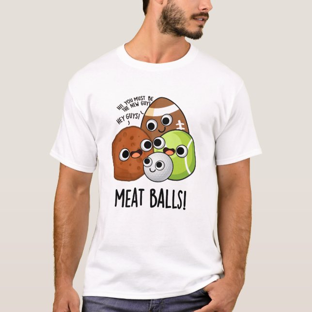 T-shirt Boules de viande amusant jeu de nourriture (Devant)