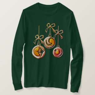 T-shirt Boules et rubans de Noël dorés
