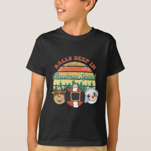 T-shirt Boules Profondes Dans L'Esprit De Noël Vintage Noë